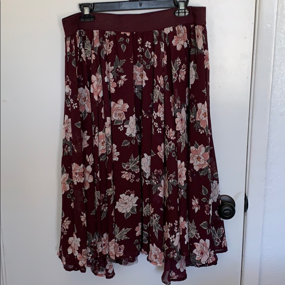 Torrid Floral Challis Midi Skirt